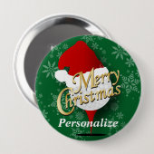 Badge Rond 10 Cm Merveilleux Christmas Golf Ball (Devant & derrière)