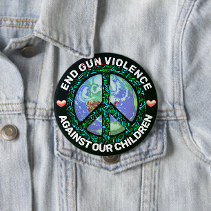 Badge Rond 10 Cm Mettre Un Terme À La Violence Contre Nos Enfants.