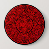 Badge Rond 10 Cm Mexicaine Aztec Sun Stone Maya Calendrier 2 (Devant)