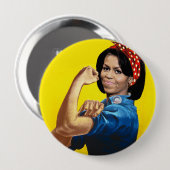 BADGE ROND 10 CM MICHELLE LA RIVETEUSE (Devant & derrière)