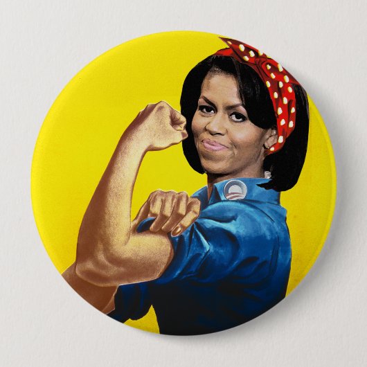 BADGE ROND 10 CM MICHELLE LA RIVETEUSE (Devant)