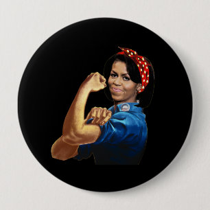 BADGE ROND 10 CM MICHELLE LE RIVETER