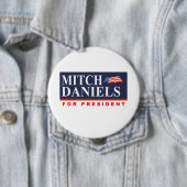 Badge Rond 10 Cm MITCH DANIELS POUR LE PRÉSIDENT (Bannière) (En situation)