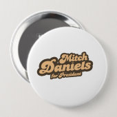 Badge Rond 10 Cm MITCH DANIELS POUR le PRÉSIDENT (cru) (Devant & derrière)