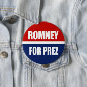 BADGE ROND 10 CM MITT ROMNEY 2012 (En situation)