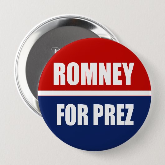 BADGE ROND 10 CM MITT ROMNEY 2012 (Devant & derrière)