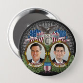 Badge Rond 10 Cm Mitt Romney Paul Ryan Photo (Devant & derrière)