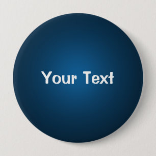 Badge Rond 10 Cm Modèle Bouton de texte personnalisé bleu 4 pouce