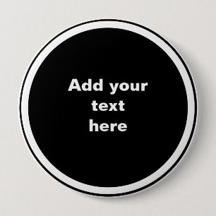 Badge Rond 10 Cm Modèle de cercle noir avec cadre de cercle blanc, 