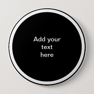 Badge Rond 10 Cm Modèle de cercle noir avec cadre de cercle blanc,