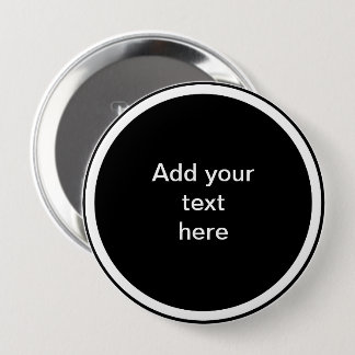 Badge Rond 10 Cm Modèle de cercle noir avec cadre de cercle blanc,