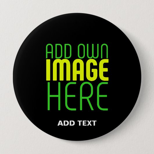 BADGE ROND 10 CM MODÈLE DE TEXTE D'IMAGE NOIRE SIMPLE ET MODERNE (Devant)