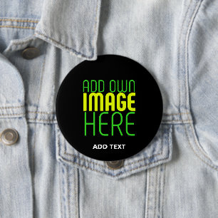 BADGE ROND 10 CM MODELE DE TEXTE D'IMAGE NOIRE SIMPLE ET MODIFIABLE