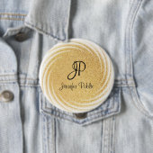 Badge Rond 10 Cm Modèle monogramme Elégante Parties scintillant d'o (En situation)