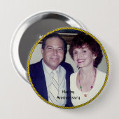 Badge Rond 10 Cm Modèle photo de l'anniversaire (Devant & derrière)