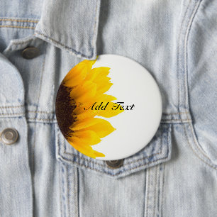 Badge Rond 10 Cm Modèle tournesol