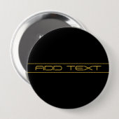 Badge Rond 10 Cm Moderne Texte Doré Editable & Rayures (Devant & derrière)