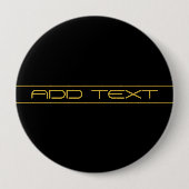 Badge Rond 10 Cm Moderne Texte Doré Editable & Rayures (Devant)