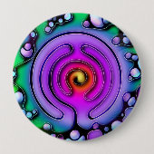 Badge Rond 10 Cm Modes de vie - Art Neurographique Motif 2 (Devant)