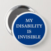 Badge Rond 10 Cm Mon handicap est invisible (Devant & derrière)