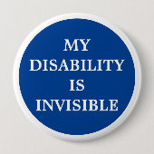 Badge Rond 10 Cm Mon handicap est invisible (Devant)
