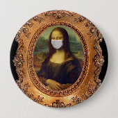 Badge Rond 10 Cm Mona lisa dans un masque chirurgical leonardo da V (Devant)