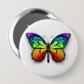 Badge Rond 10 Cm Monarque papillon arc-en-ciel (Devant & derrière)
