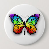 Badge Rond 10 Cm Monarque papillon arc-en-ciel (Devant)