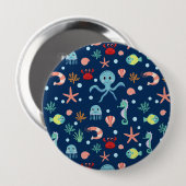 Badge Rond 10 Cm Monde marin (Devant & derrière)