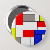 Badge Rond 10 Cm Mondrian (Devant & derrière)