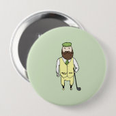 Badge Rond 10 Cm Monsieur dans le club de golf (Devant & derrière)