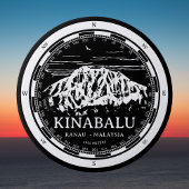 Badge Rond 10 Cm Mont Kinabalu - Ranau Malaisie Sabah Illustration