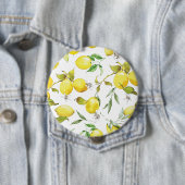 Badge Rond 10 Cm Motif citron aquarelle (En situation)
