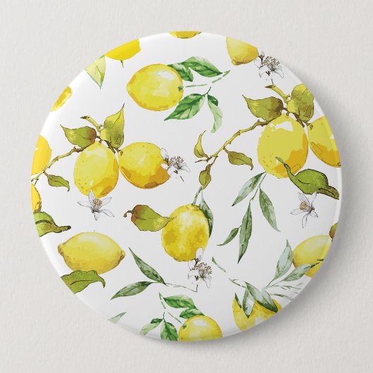 Badge Rond 10 Cm Motif citron aquarelle (Devant)