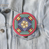 Badge Rond 10 Cm Motif coréen traditionnel (En situation)