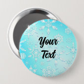 Badge Rond 10 Cm Motif Crystal Snowflakes (Devant & derrière)