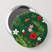 Badge Rond 10 Cm Motif de feuilles tropicales (Devant & derrière)