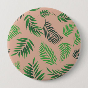 Badge Rond 10 Cm Motif Feuille tropical 10