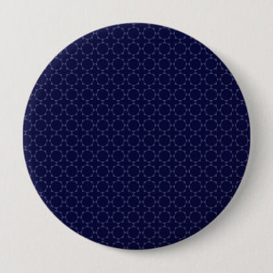 Badge Rond 10 Cm Motif géométrique islamique bleu foncé