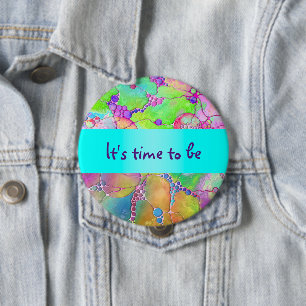 Badge Rond 10 Cm Motif Peint À La Main Et Numériquement Art 41