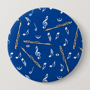 Badge Rond 10 Cm Motif Piccolo Music Note