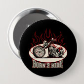 Badge Rond 10 Cm Moto caricature (Devant & derrière)