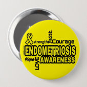 Badge Rond 10 Cm Mots...Endometriose (Devant & derrière)