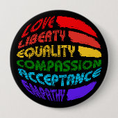 Badge Rond 10 Cm Mots Pour Vivre Par (Devant)