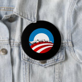 Badge Rond 10 Cm Moutons d'Obama (En situation)