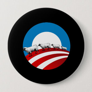 Badge Rond 10 Cm Moutons d'Obama