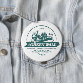 Badge Rond 10 Cm Mur verte (rafting 2) (En situation)