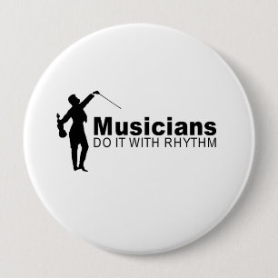 Badge Rond 10 Cm Musiciens