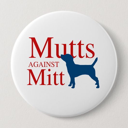 Badge Rond 10 Cm Mutts contre Mitt (Devant)