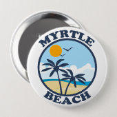 Badge Rond 10 Cm Myrtle Beach. (Devant & derrière)